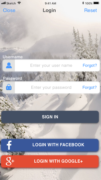 login page
